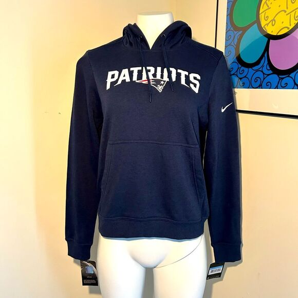 Nike NFL New England Patriots women’s Lightweight Dark Blue Hoodie Size M NWT - Picture 1 of 8